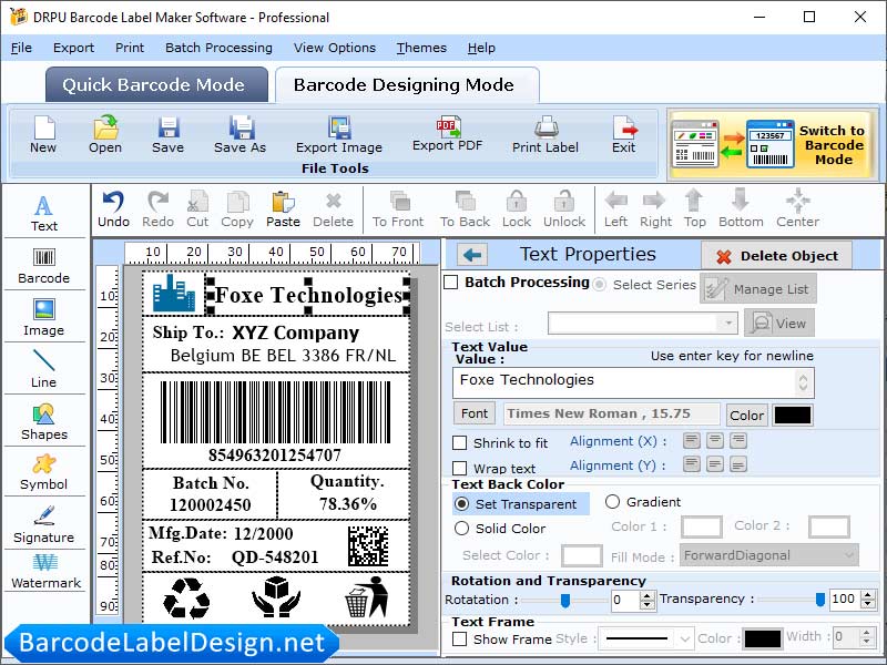 Barcode Label Design Program software