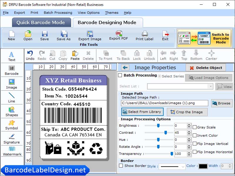 Industrial Barcode Design screenshot