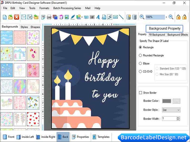 Printing Birthday Cards Tool screenshot